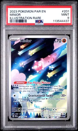 🔥2023 POKEMON PAR EN-PARADOX RIFT ILLUSTRATION RARE #201 MINIOR PSA MINT 9🔥 - Image 1