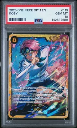 Koby Secret Rare PSA 10 One Piece OP11 EN #119 - Image 1