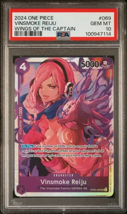2024 ONE PIECE OP06-WINGS OF THE CAPTAIN #069 VINSMOKE REIJU PSA 10 - Image 1