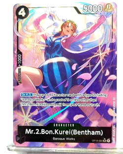 Mr.2 Bon Kurei Bentham OP14-091 Alternate Art Azure Sea's Seven MINT - Image 1