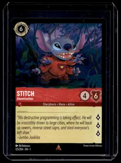 Disney Lorcana The First Chapter Stitch Abomination Non Foil 125/204 - Image 1