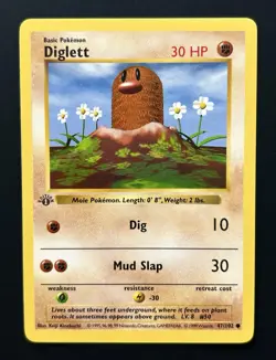 Pokemon Card - Diglett 1st Edition Base Set Shadowless 47/102 - Image 1