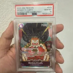Bandai One Piece CCG Monkey.D.Luffy Card Games Fest Promo Foil #073 PSA 10 - Image 1