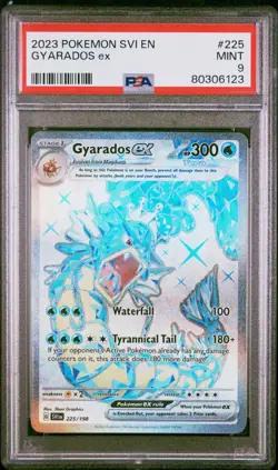 PSA 9 MINT Gyarados ex Full Art 225/198 Pokemon Scarlet & Violet TCG Card - Image 1