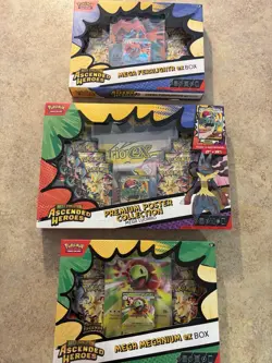 Pokemon TCG Mega Lucario Premium Poster Collection Ascended Hero’s (2 Ex Boxes) - Image 1
