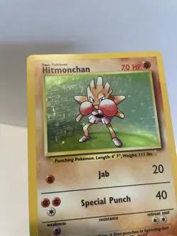 1999 Pokemon Hitmonchan 7/102 Base Set Unlimited Holo WOTC - Image 2