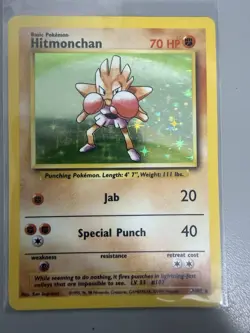 Pokemon Hitmonchan Base Set Holo Rare 7/102 1999 - Image 1
