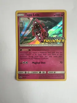 Pokemon TCG: Tapu Lele SM152 PRE RELEASE STAFF STAMPED Lost Thunder Promo - Image 1
