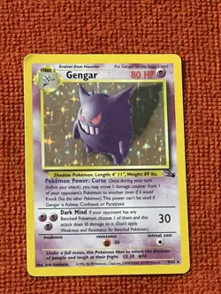 Gengar ⭐ 5/62 Holo Rare Fossil 1999 Pokemon LP - Image 4