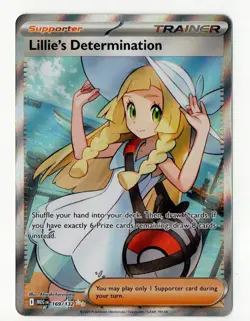 Lillie's Determination 169/132 Me01: Mega Evolution Holo-NEAR MINT-Pokemon TCG - Image 1