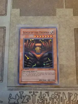 YUGIOH SANGA OF THE THUNDER MRD-025 SUPER 1ST ED MP 1996 - Image 1