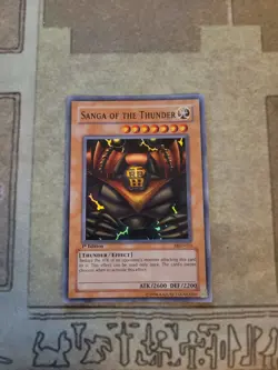 YUGIOH SANGA OF THE THUNDER MRD-025 SUPER 1ST ED MP 1996 - Image 2