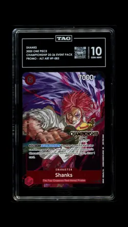 2025 SHANKS TCG ONE PIECE CHAMPIONSHIP EVENT PACK P-083 PROMO TAG 10 GEM MINT - Image 1