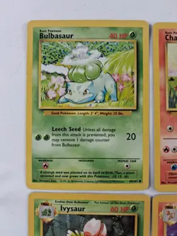 Vintage Pokemon Base Set Card Lot – Starters Pikachu Eevee Bulbasaur Charmander - Image 2