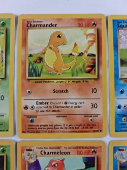 Vintage Pokemon Base Set Card Lot – Starters Pikachu Eevee Bulbasaur Charmander - Image 3