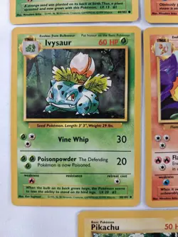 Vintage Pokemon Base Set Card Lot – Starters Pikachu Eevee Bulbasaur Charmander - Image 5