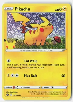 Pikachu SWSH039 Miscellaneous Cards & Products Pokemon Holo LP Hitoshi Ariga - Image 1