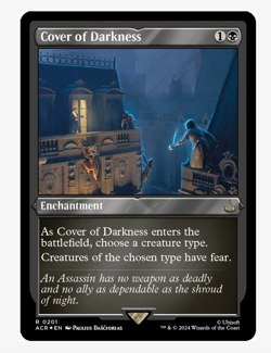 NM - Cover Of Darkness Rare FOIL ETCHED - MTG Assassin's Creed - Free ship - Image 1