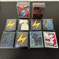 Pokemon ETB Sleeves Lot Of 8 Packs + 2 Deck Boxes Brand NEW Sealed - Free Ship! - Image 1