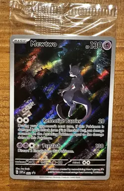 Pokemon Mewtwo SVP Black Star Sealed Promo Holo 130 HP Basic 052 English 2023 - Image 1