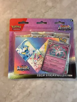 Prismatic Evolutions Tech Sticker Collection Sylveon Vaporeon Sealed Pokemon TCG - Image 1