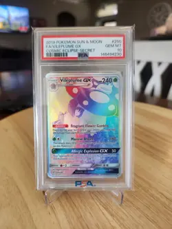 2019 Pokemon Sun & Moon Cosmic Eclipse Secret #250 Vileplume Gx FA PSA 10 GEM - Image 1