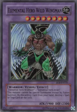 Yugioh Elemental HERO Wild Wingman EOJ-EN035 Super Rare LP - Image 1