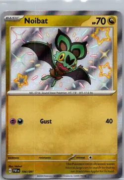 Noibat 194/091 Shiny Rare Paldean Fates Pokemon Near Mint - Image 1