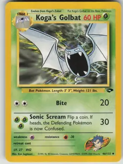 Pokemon TCG Koga's Golbat Uncommon Gym Challenge 046/132 - Image 1