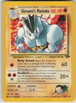 Pokemon TCG Giovanni's Machoke Uncommon Gym Challenge 042/132 - Image 1