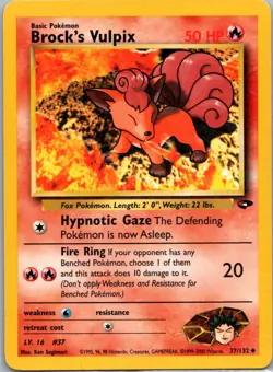 Pokemon TCG Brocks Vulpix 37/132 Gym Challenge LP - Image 1