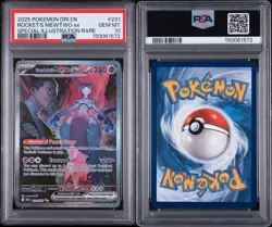 2025 Pokemon Destined Rivals Team Rocket's Mewtwo ex #231/182 PSA 10 GEM MINT - Image 3