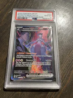 2025 Pokemon Destined Rivals Team Rocket's Mewtwo ex #231/182 PSA 10 GEM MINT - Image 4