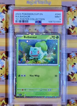 Pokemon Bulbasaur Charmander Squirtle Black Star Promo Cosmos Holo Swirl PSA 9 - Image 2