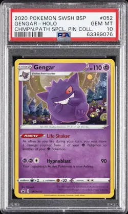 2020 POKEMON SWSH BLACK STAR PROMO #052 GENGAR-HOLO PSA 10 - Image 1