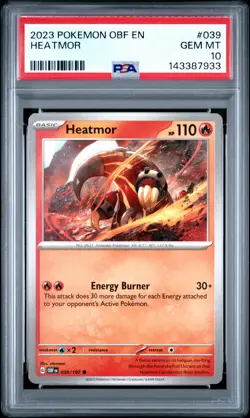 2023 POKEMON OBF EN-OBSIDIAN FLAMES #039 HEATMOR PSA 10 - Image 1