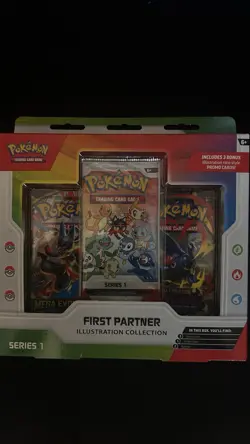 Pokemon TCG First Partner Illustration Collection Series 1 Box 3 Packs Promo ENG - Image 1