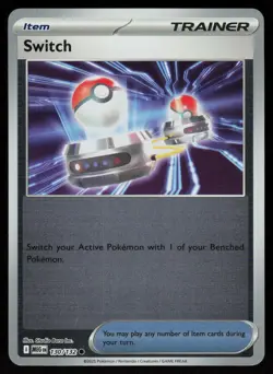 Switch 130/132 Common Mega Evolution Pokemon Reverse Holo Near Mint - Image 1