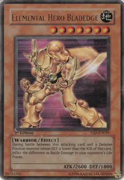 Yugioh Elemental HERO Bladedge YSD-EN019 Ultra Rare 1st Edition MP - Image 1