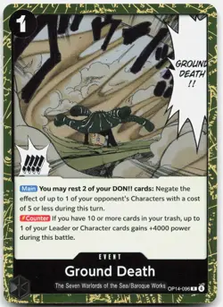 Ground Death OP14-096 Rare The Azure Sea's Seven One Piece Near Mint - Image 1