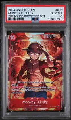 2024 ONE PIECE PROMOS TREASURE BOOSTERS SET #006 MONKEY D. LUFFY - PSA 10 - Image 1