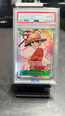 2025 ONE PIECE OP13 118 MONKEY D. LUFFY ALT ART PSA 10 - Image 1