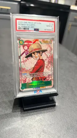 2025 ONE PIECE OP13 118 MONKEY D. LUFFY ALT ART PSA 10 - Image 3