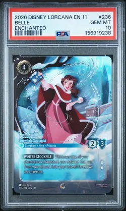 2026 DISNEY LORCANA EN 11-WINTERSPELL #236 BELLE - SNOWFIELD STRATEGIST PSA 10 - Image 1