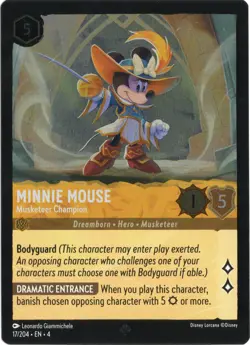 Disney Lorcana Ursula's Return Minnie Mouse - Musketeer Champion Foil Super Rare - Image 1