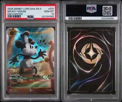 2025 DISNEY LORCANA EN 9-FABLED ENCHANTED MICKEY MOUSE - STEAMBOAT PILOT PSA 10 - Image 2