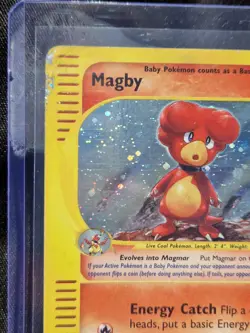 Magby Holo Pokemon Card Expedition E-Series HP/DMG Rare Vintage 2002 #17/165 - Image 3