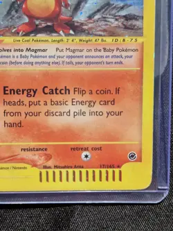 Magby Holo Pokemon Card Expedition E-Series HP/DMG Rare Vintage 2002 #17/165 - Image 5