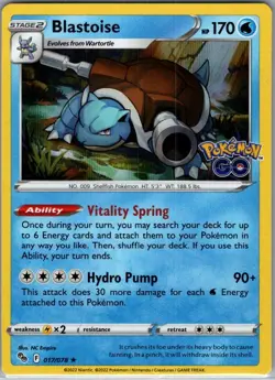 Blastoise 017/078 Holo Pokemon GO - Pokemon Card - NM - Image 1
