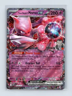Team Rocket's Mewtwo ex 081/182 Double Rare Destined Rivals Pokemon LP - Image 1